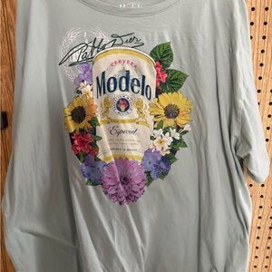 ModelCo Green T-Shirt with Floral Print